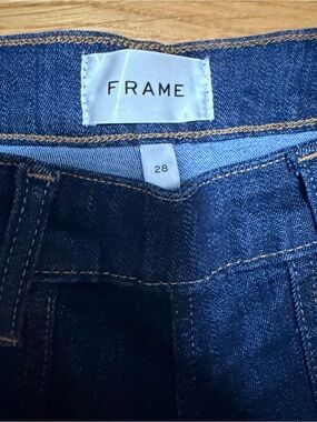 NWT Frame Denim High Rise Wide Leg Dark Blue Women's Jeans